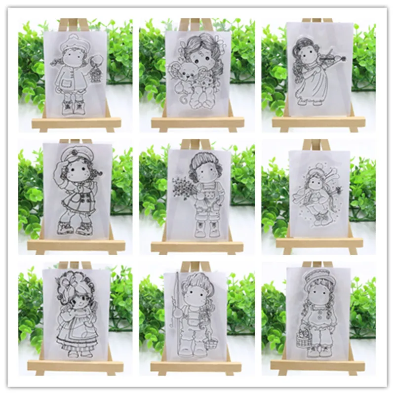 

2018 New Lovely Girl Transparent Clear Rubber Stamp Silicone Scrapbooking DIY Photo Album Decor Paper Cards Craft Handmade Gifts