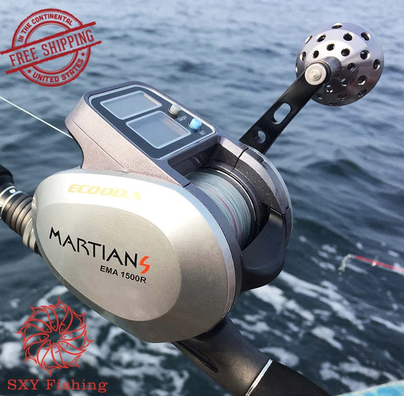 

SXY fishing FREE SHIPPING EMA1500 Electric Count Wheel Bait Casting Trolling Wheel Dual power supply Reel Fishing force 7kg
