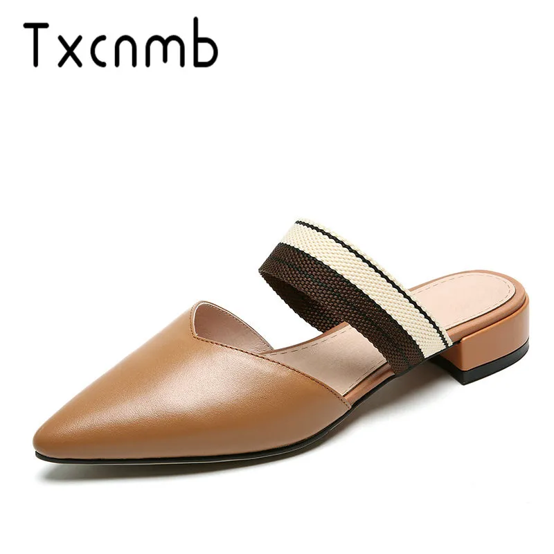 

TXCNMB Shoes Woman 2019 Wedding Women Gladiator Shoes Sexy Spring Summer Comfort Genuine Leather Shoes Woman Thick Heel Sandals