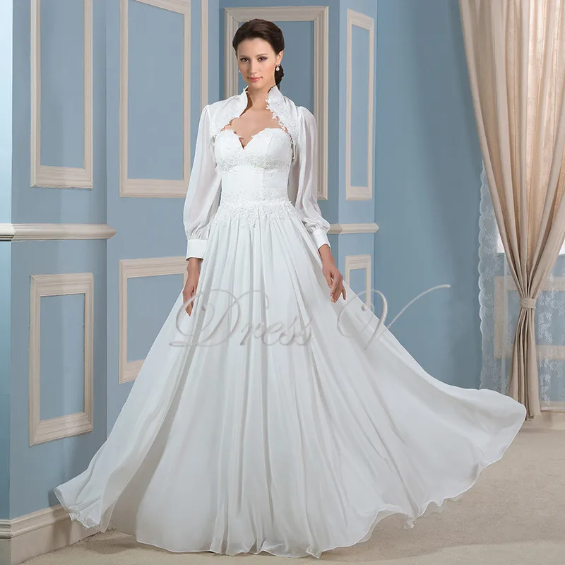 moda musulmana vestidos de novia con la chaqueta de mangas largas