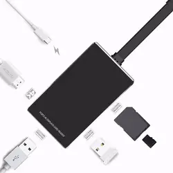 6-в-1 USB-C концентратор Тип-C для зарядки высокого качества Мощность доставки HDMI типа «Мама»; выходной порт 4K SD/TF Card Reader BK 63