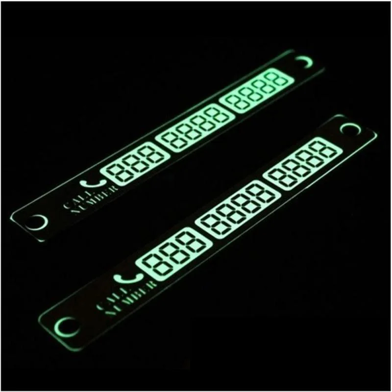 

1pcs Telephone Number Plate for Cars Temporary Parking Notification Card Luminous Phone Call Numbers Board Suck On Window