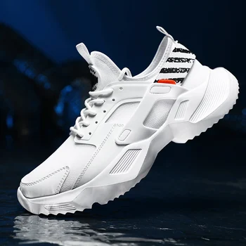 

Hemmyi Mens Sneakers Casual Breathable Large Size Men's Shoes White Trainers Lace-up Ultralight Zapatillas Hombre Deportiva