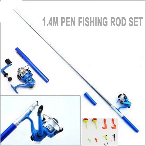 Mini fishing rod and reel set 1.4m fishing Pole +mini Spinning reel 4.3