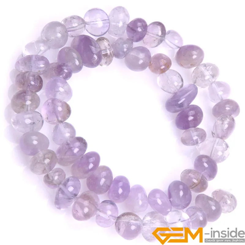 8x12mm Natural Freeform Potato Gemstone Purple Amethyst Loose Beads Strand 15" 