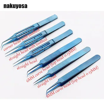 

9pcs/set microsurgical instruments 11.5CM Hair transplant Titanium alloy high quality forceps curved/platform/corner head