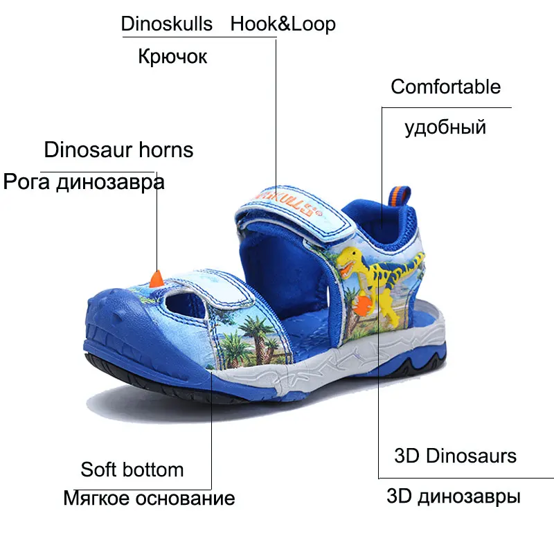 Dinoskulls Boys Sandals Fashion Casual Glowing Sandals Kids Summer 2019 New Children 3D Dinosaur Sandals LED Beach Shoes Dinoskulls Boys Sandals Fashion Casual Glowing Sandals Kids Summer 2019 New Children 3D Dinosaur Sandals LED Beach Shoes