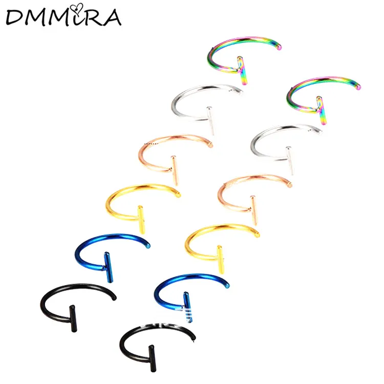 

Fashion Women Men Cross Silver Gold Black Color Stainless Steel One Word Nose Labret Nail Clip Lip Earrings Ear Piercing Jewelry