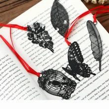 DHL,, 50 шт./партия, китайский черный перо, металл, Bookmarks для книг, блокнотов, закладки для книг, канцелярские принадлежности, школьные принадлежности