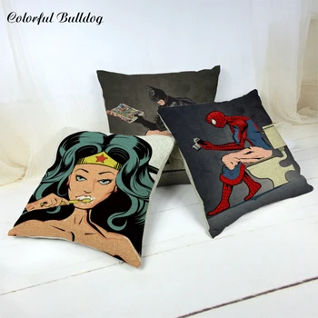 

Car-covers Cushion Covers Cartoon Character Linen Cotton 45*45CM Decoration Home Car Throw Pillow Case 1 Side Print Pillow Cases