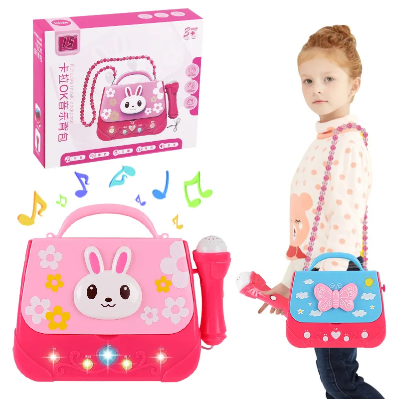 

Microphone Music Lighting Storage Bag Animal Music Backpack Early Education Toy With Microphone Children Beautiful Birthday Gift