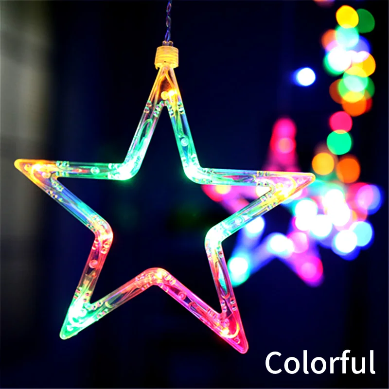 Романтическая Фея Звезда светодиодная занавес декоративная светящаяся гирлянда Рождественская гирлянда свет для свадебной вечеринки праздничные светодиодные лампы - Испускаемый цвет: RGB