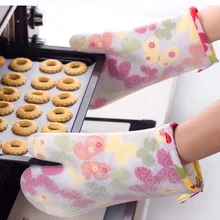 2PCS/Lot Kitchen Barbecue Oven Glove Food Grade Heat Resistant Silicone Cooking BBQ Grill Glove Oven Mitt Baking Glove lovely heat resistant kitchen silicon glove for oven yellow