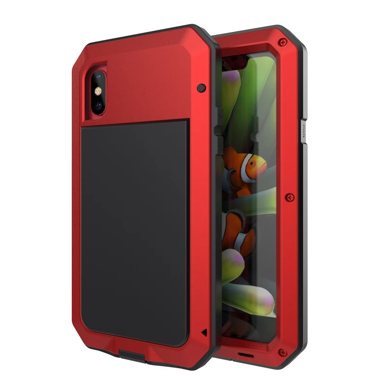 Aluminum Metal Armor Phone Case For iPhone X (9)
