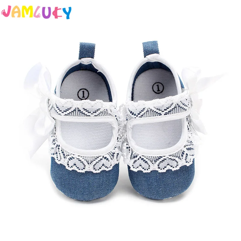 Baby Shoes Newborn Infant Cute Cotton Denim Fabric Baby Girl Shoes