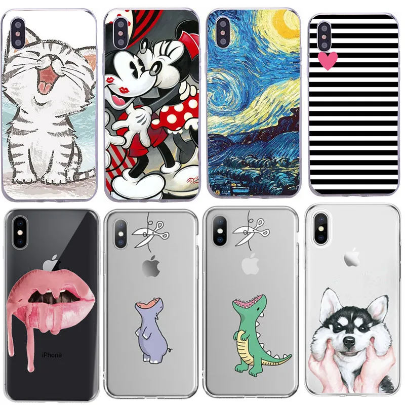

Fashion Love Heart Print Back Cover For iPhone 7 8 Plus 6s 6 5 5S SE X Xs Max Silicone Ultra Thin Back Cover For iphone Xr Funda