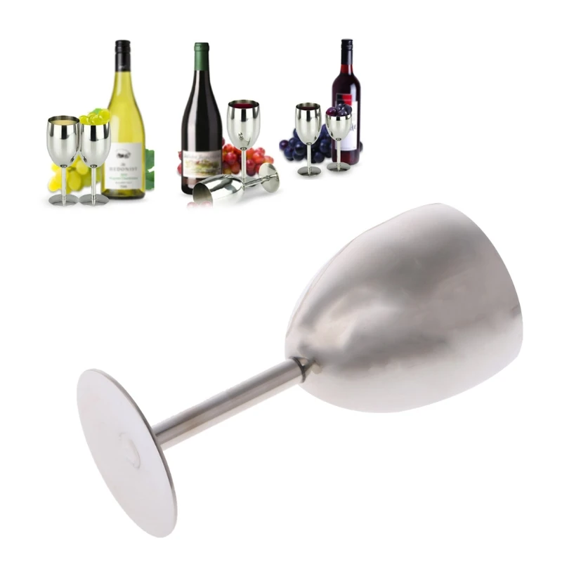 

170ml Stainless Steel Wine Glass Drinking Cup Champagne Goblet Kitchen Barware #0703