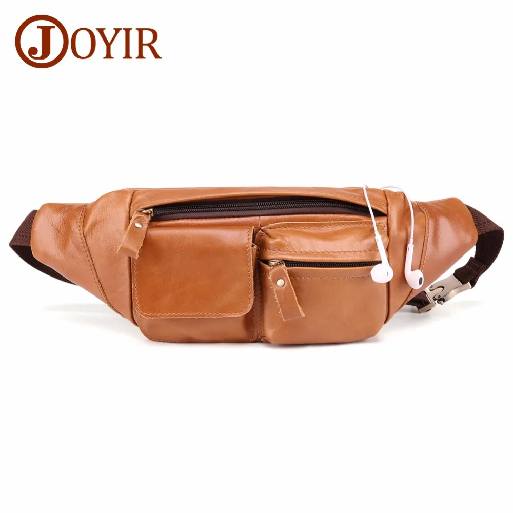

JOYIR Men Waist Bag Male Genuine Leather Casual Shoulder Crossbody Bag for Men Fanny Pack Men's Travel Waist Pack Chest Bag Man