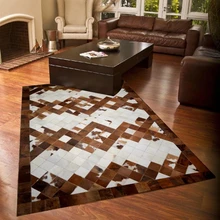 Американский стиль ручной работы роскошный ковер из воловьей кожи, большого размера современное natrual ковер из телячьей шкуры для гостиной, декоративный коврик