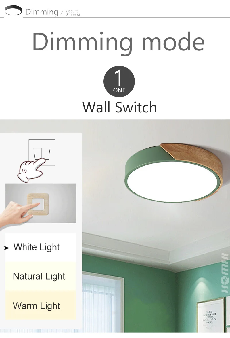 Modern led ceiling light with remote control Loft living room lights bedroom Nordic interior lighting home Wood led plafondlamp