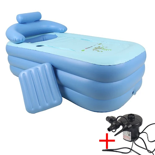 8% adult spa inflatable bath tub boby swimming pool+electric pumper thermal PVC bathtub Anti-cracking with Harmless natural rubb - Color: as photo