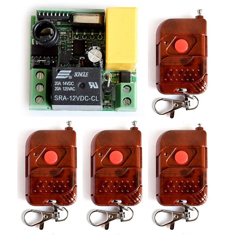 

SMARSECUR Mini Stable AC 220V 1 CH 1CH 20A Relay Receiver RF Wireless Light Lamp LED Bulb Strips Power Remote Control