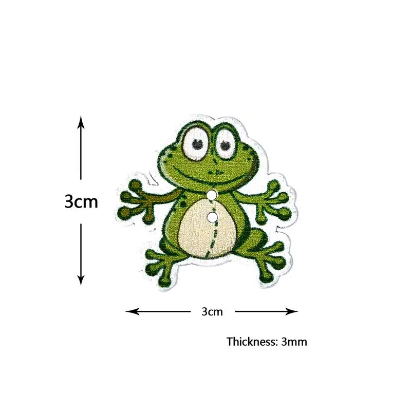 50 шт./компл. зеленая лягушка деревянные пуговицы в форме 2 отверстия для шитья Аксессуары Одежда DIY Decorarion ручной работы