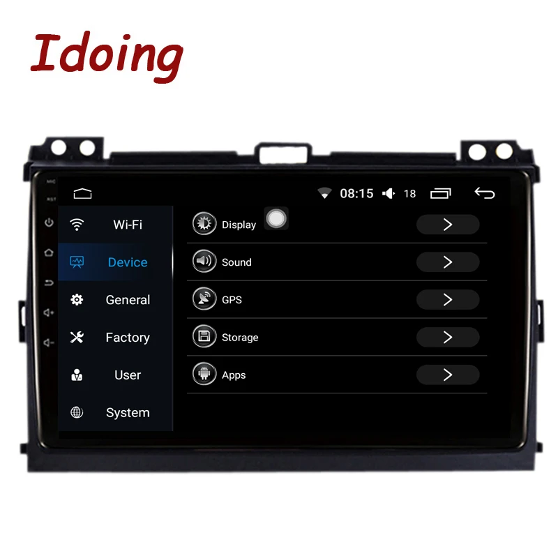 Idoing " 64G Автомобильный Android 8,1 8,1 Радио мультимедийный плеер для Toyota LAND CRUISER Prado 2003-2009 gps навигация DSP NO 2DIN DVD