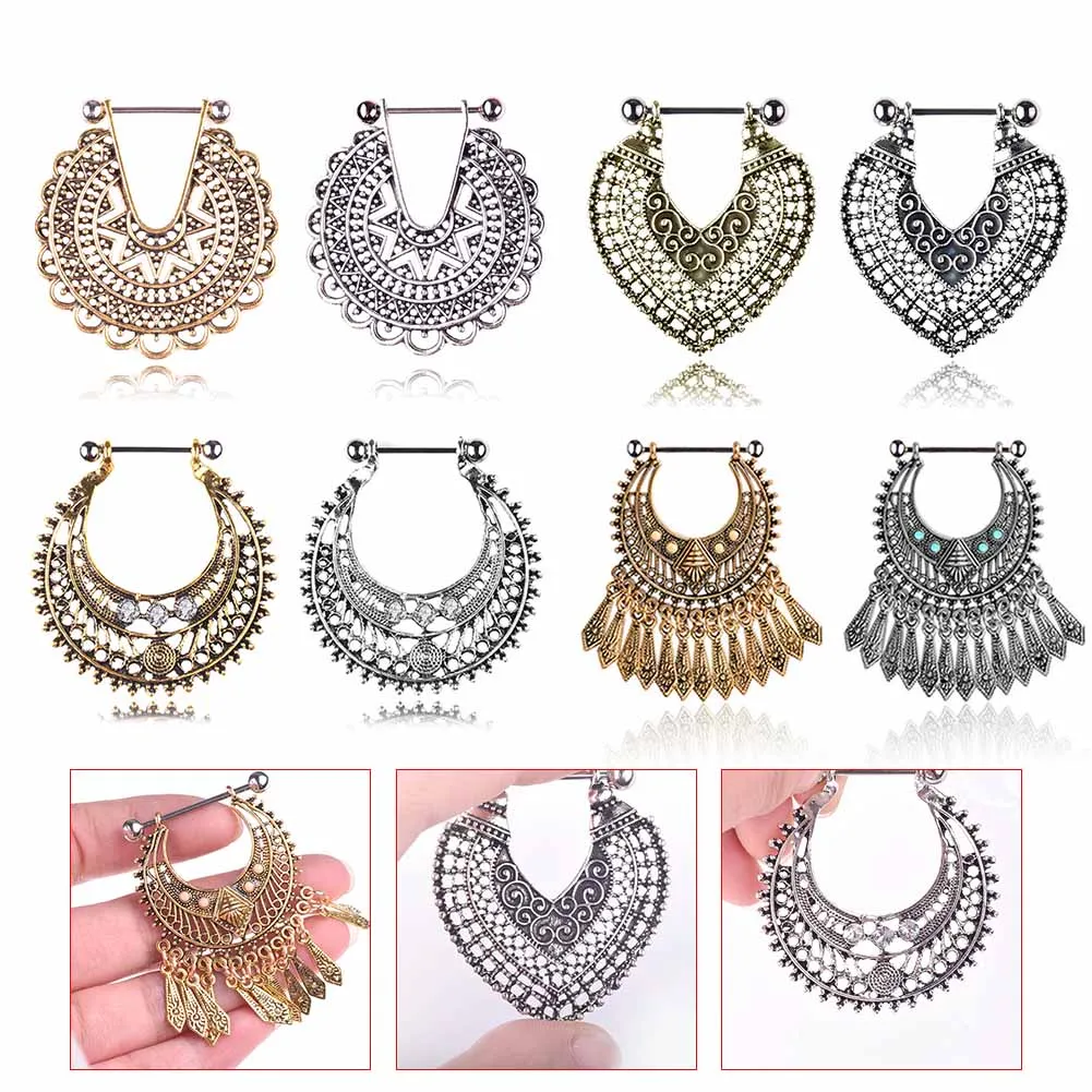 Buy 1 Pair Pierced Nipple Breast Rings Nail Bohemia