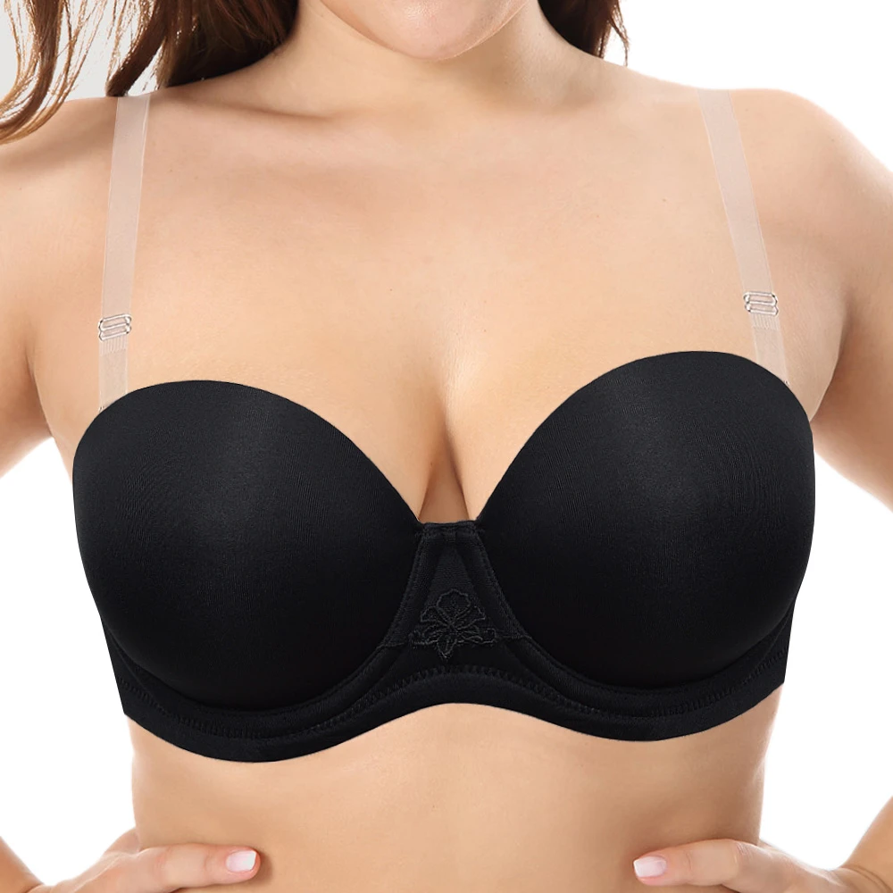 Sujetador con aros multiposición para mujer, de talla color negro, 32, 34, 36, 38, 40, 42, 44, C, D, DD, E, F, G, H, la mejor Sujetadores| -