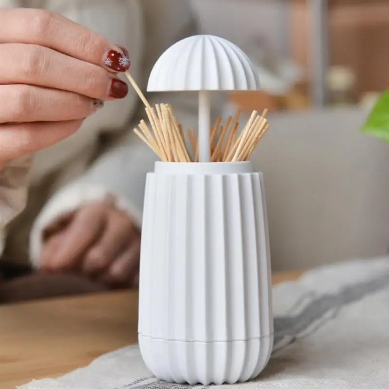 

1 PC Press Toothpick Can Simple Retractable Toothpick Boxes Holder Creative Cotton Swabs Collection Boxes For Home Restaurant
