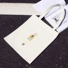 Простая Студенческая сумка, хозяйственные сумки, эко многоразовая складная сумка через плечо, сумка-тоут, Хлопковая Сумка-тоут