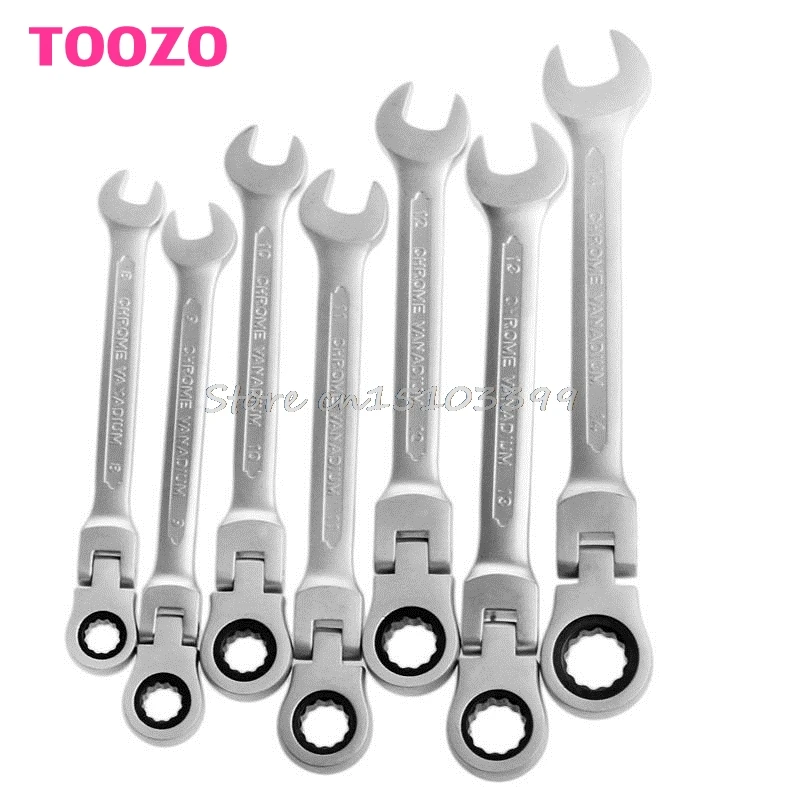 

8-14mm Chromed Gear Spanner Flexible Head Combination Ratcheting Action Wrench G08 Whosale&DropShip