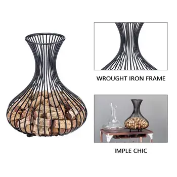 

HOT Nordic Wine Stopper Storage Basket Container Home Bar Decor Cage Rack Resin Crafts Home Accessories