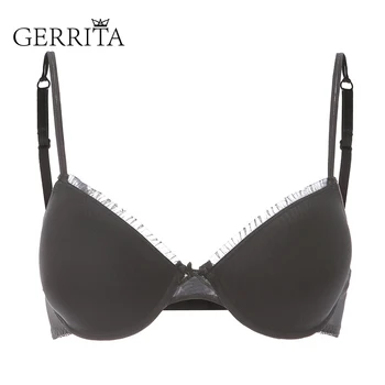 

GERRITA Special Offer Nylon Lace Plunge Bralet New Bra 3/4 Cup Bras For Women Breathable Thin Stripe Comfort Sexy Lingerie