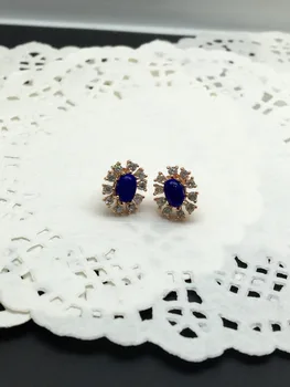 

Colorful jewelry, natural Lapis Earrings, simple and generous wholesale, one on behalf of