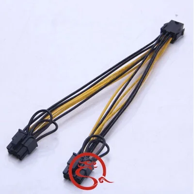 

PC Desktop Computer PCI-E PCI Express 6Pin 1 to 2 8Pin ( 6Pin + 2Pin ) Y Splitter Adapter Power Cable Cord 18AWG 20cm
