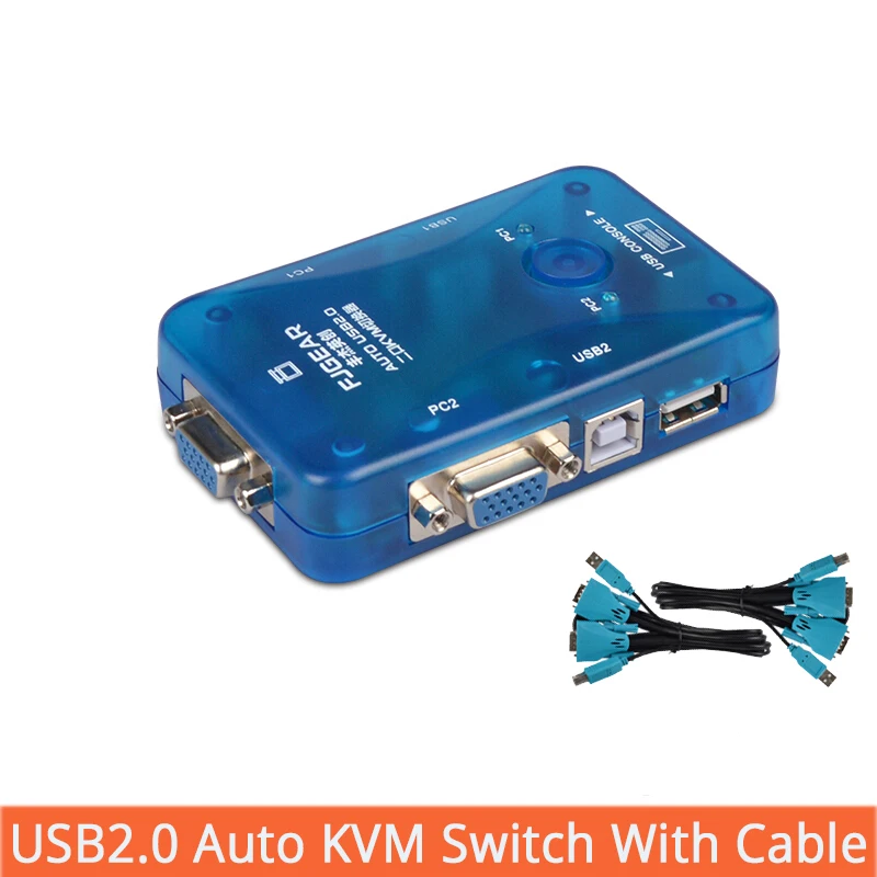 дешево! 2-портовый VGA-переключатель Auto kvm USB-сплиттер Автоматический контроллер Stampante Tastiera