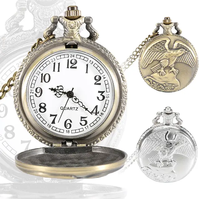 Vintage Jewelry Antique Eagle Wings Quartz Pocket Watch Necklace Pendant Chain C Vintage Jewelry Antique Eagle Wings Quartz Pocket Watch Necklace Pendant Chain C