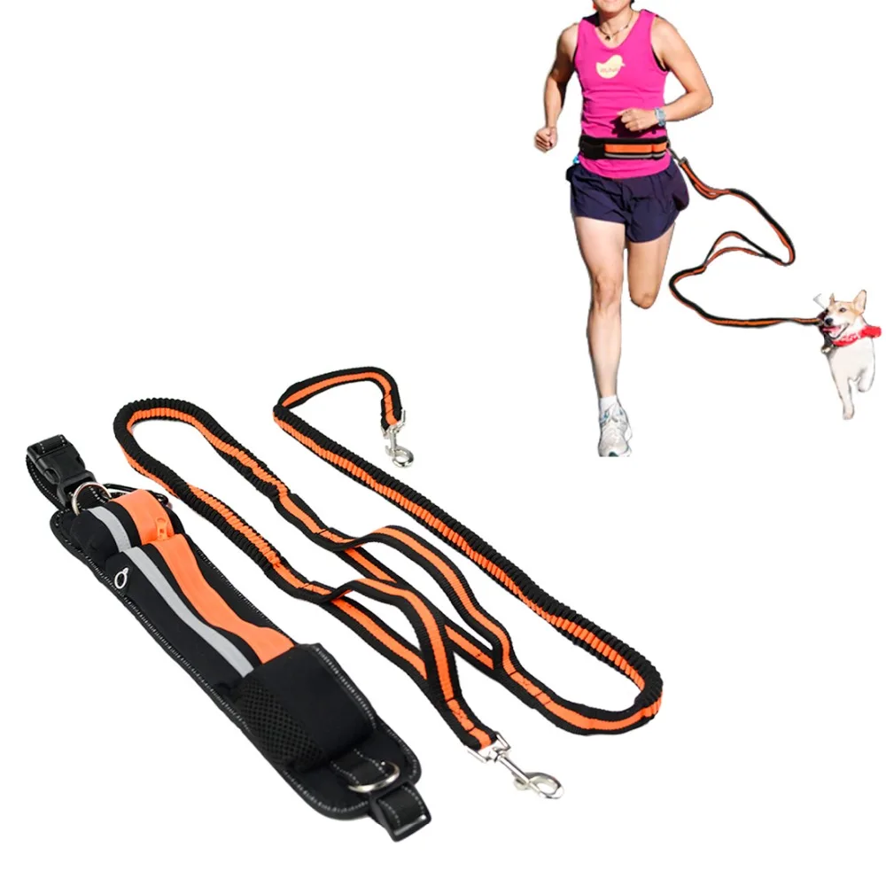 

Pet Leashes Dog Running Leash for Dogs Hand Freely Adjustable Waist Rope Elastic Bungee Jogging Lead Leash Pet Products