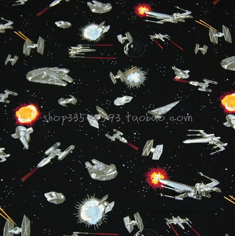 

140*50cm 1pc Spacecraft Star Wars Fabric 100%Cotton Star Wars Fabric Cotton Sewing Material Diy Baby Clothing Star Wars Faric
