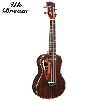 

23 inch Ukulele 4 strings Acoustic Guitar Brown Musical Instruments Classic Fringe Closed Knob Rosewood Guitarra Ukelele UC-73M