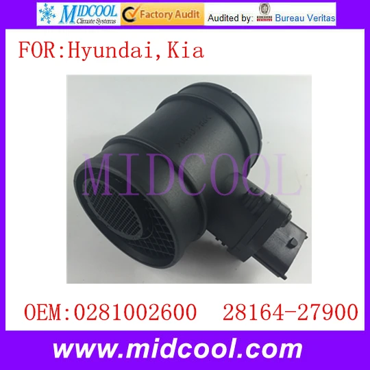 

New Mass Air Flow Sensor use OE No. 0281002600 , 28164-27900 for Hyundai Kia