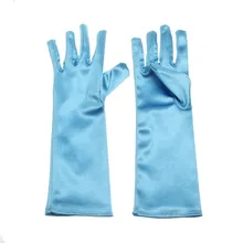 24 см Синие атласные перчатки с короткими пальцами детские перчатки для девушек драматическое танцевальное платье перчатки вечерние принадлежности