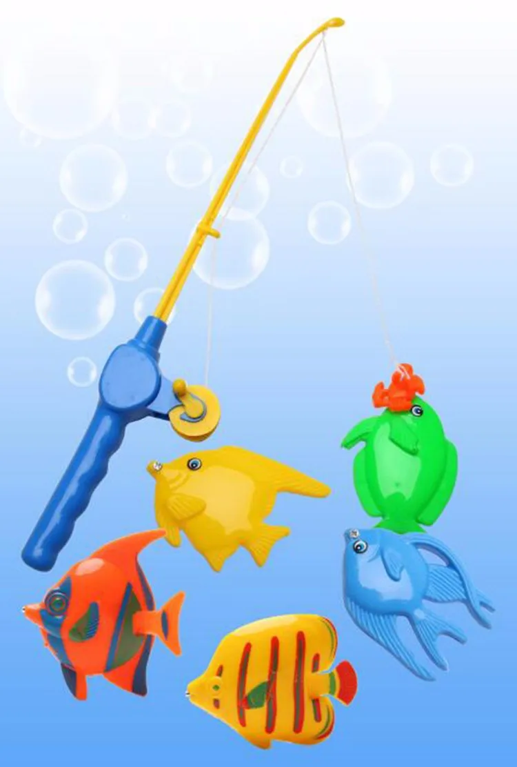 Забавная Магнитная рыболовная игрушка с 6 рыбами и удочками, уличная забавная и спортивная игрушка в виде рыбы, подарок для детей, для маленьких детей, OFT01