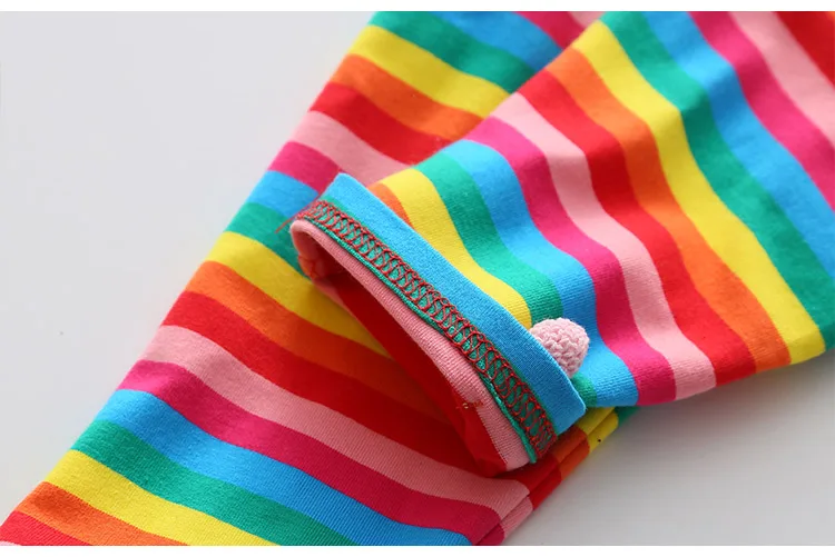 2016 Summer Strawberry Clothing Baby Child Girl Colourful Striped Knee Length Leggings (11)