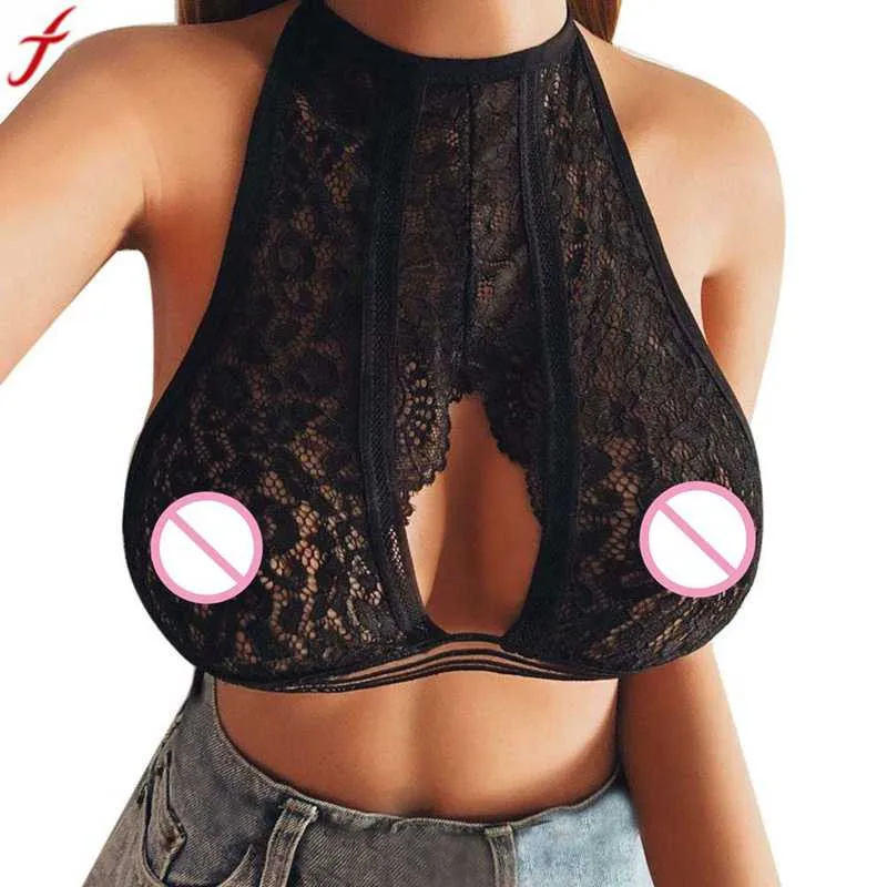

2018 Underwear Women Lingerie Lace Elastic strapless bra Sexy Strappy Hollow Out Lace Halter Bras For Women brasier mujer