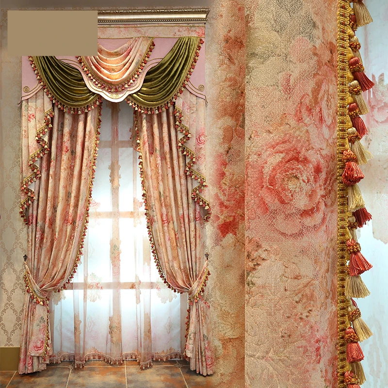 custom curtains luxury European style garden curtain jacquard fashion