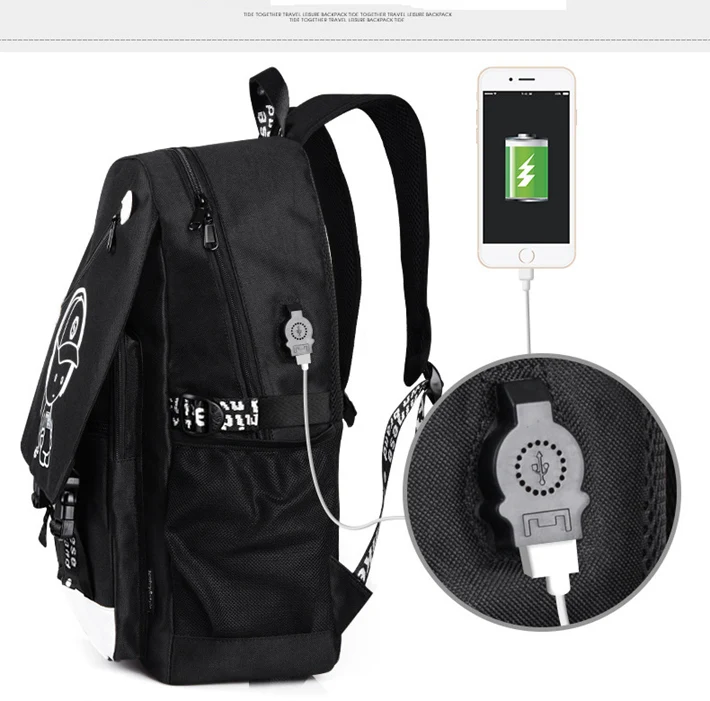 Брендовые мужские светящиеся рюкзаки USB зарядка рюкзак противоугонные компьютерные сумки школьные повседневные туристический Холщовый Рюкзак one piece