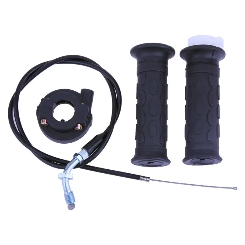 1Pair Twist Throttle Housing Motorcycle Hand Grip with Tube Cable for 7